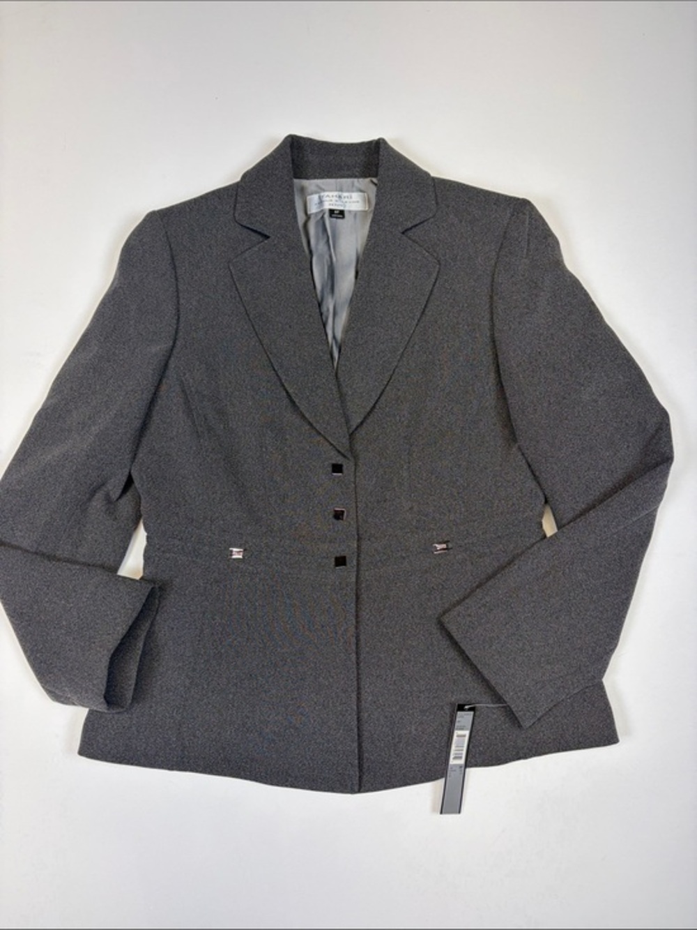 TAHARI ARTHUR S LEVINE GRAY BLAZER CAREER JACKET WOMENS SIZE 8P